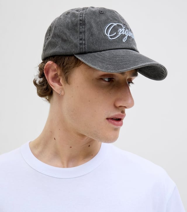 jack & jones Men's Black Logo Originals Embroidered Cap Jack & Jones New Look - 2