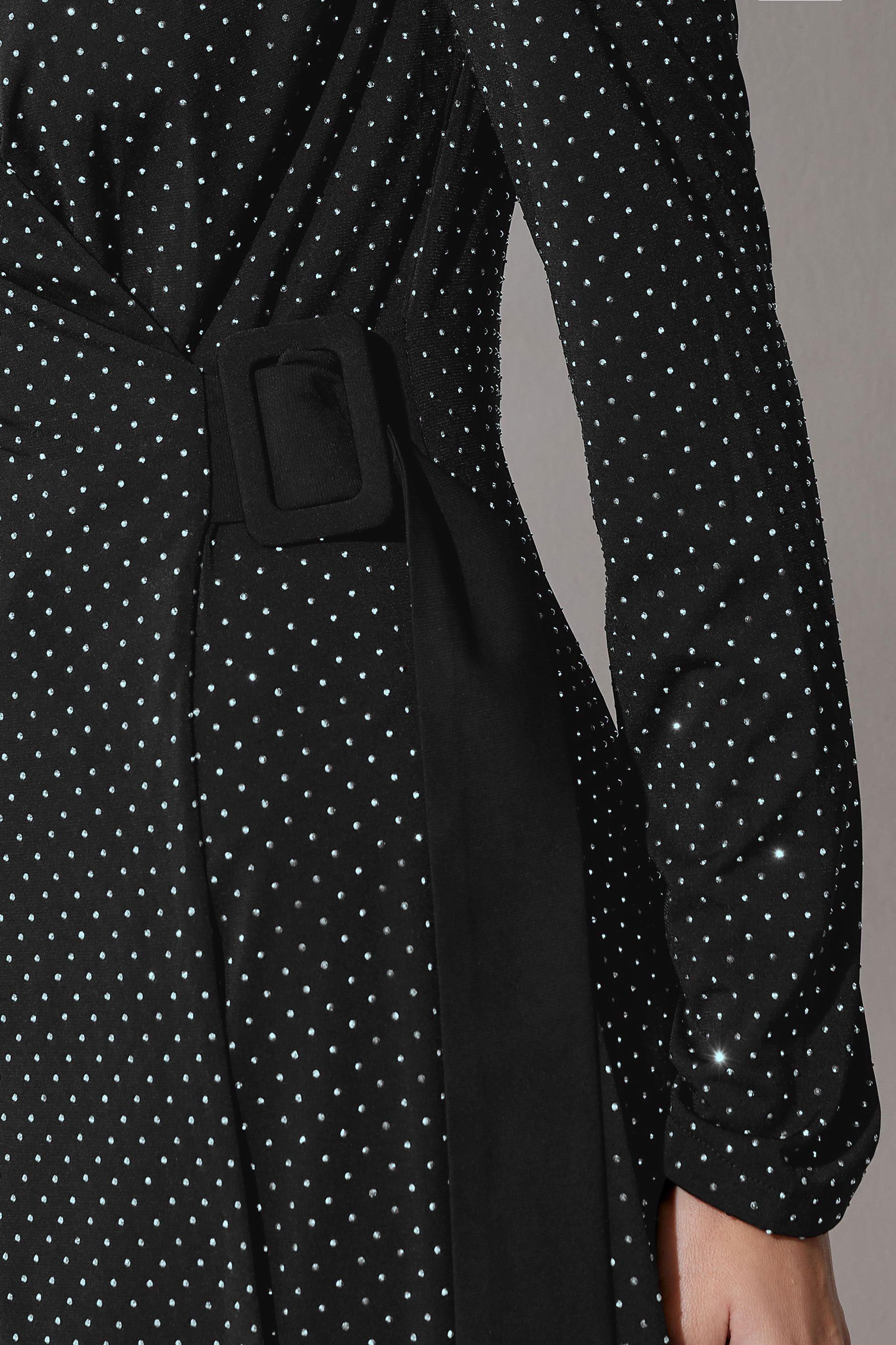 Star By Julien Macdonald Star by Julien Macdonald Women's Diamante Belted Wrap Dress in Black - 4