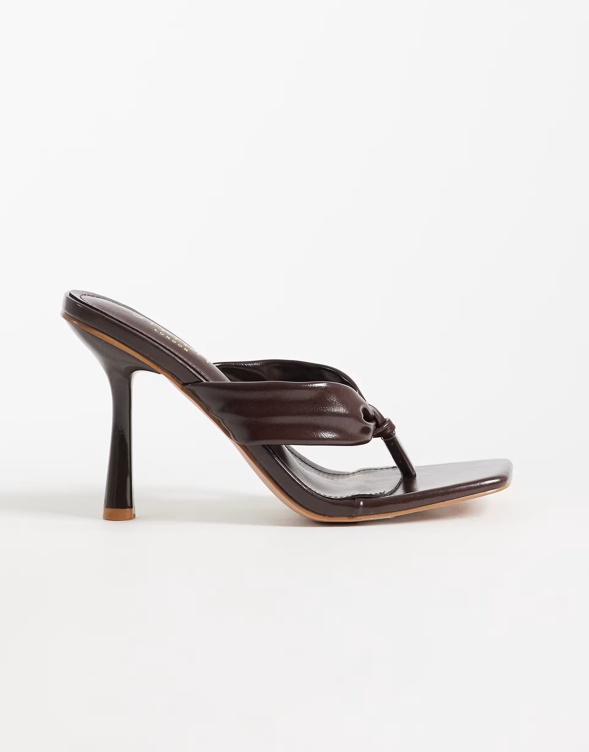 ASOS Simmi London Solea toe post heeled sandals in chocolate