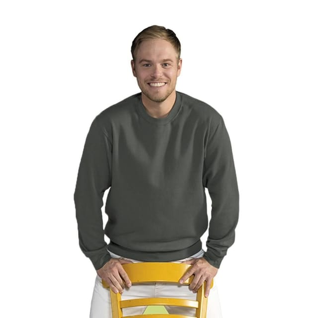 SG SG Men's Long Sleeve Crew Neck Sweatshirt Top in Charcoal - 2
