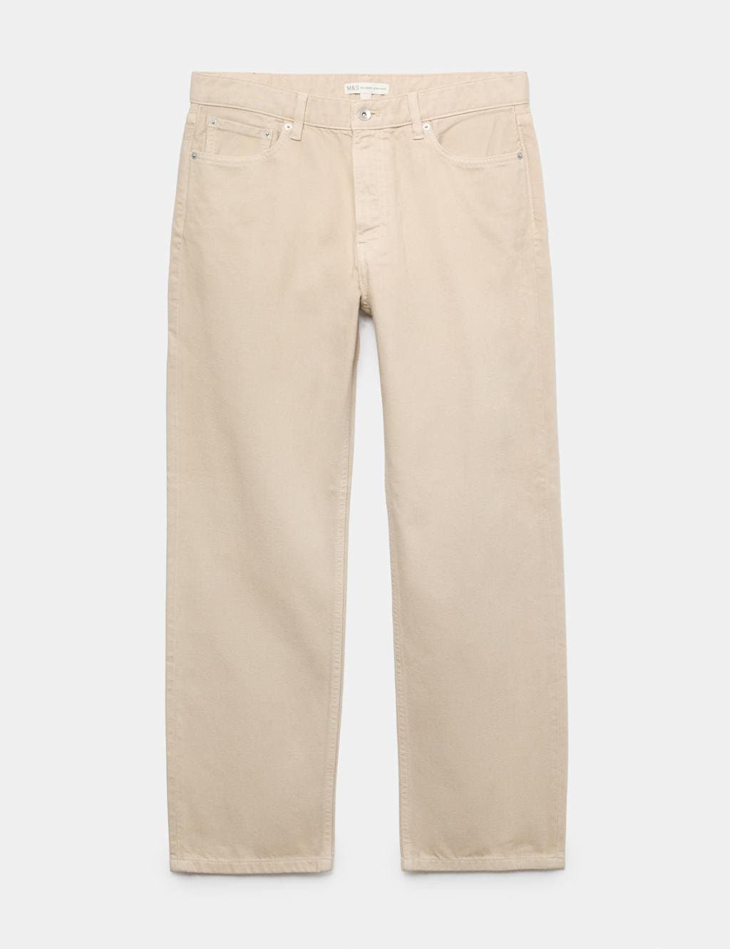 Marks & Spencer M&S Authentic Relaxed Fit Straight Leg Rigid Jeans Sand