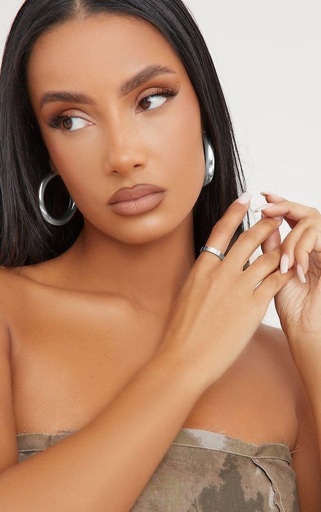 EGO Engraved Detail Ring In Silver, Women's Size UK One Size - 2