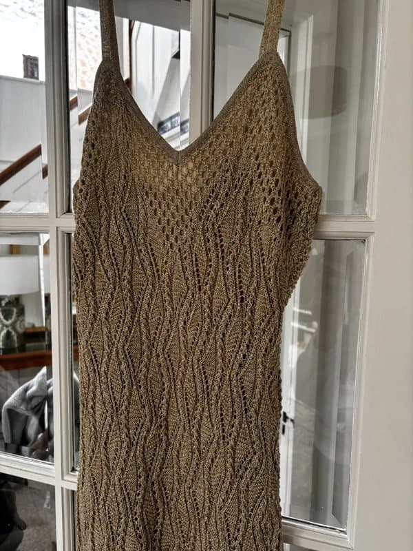 New Look Gold Crochet Summer Dress