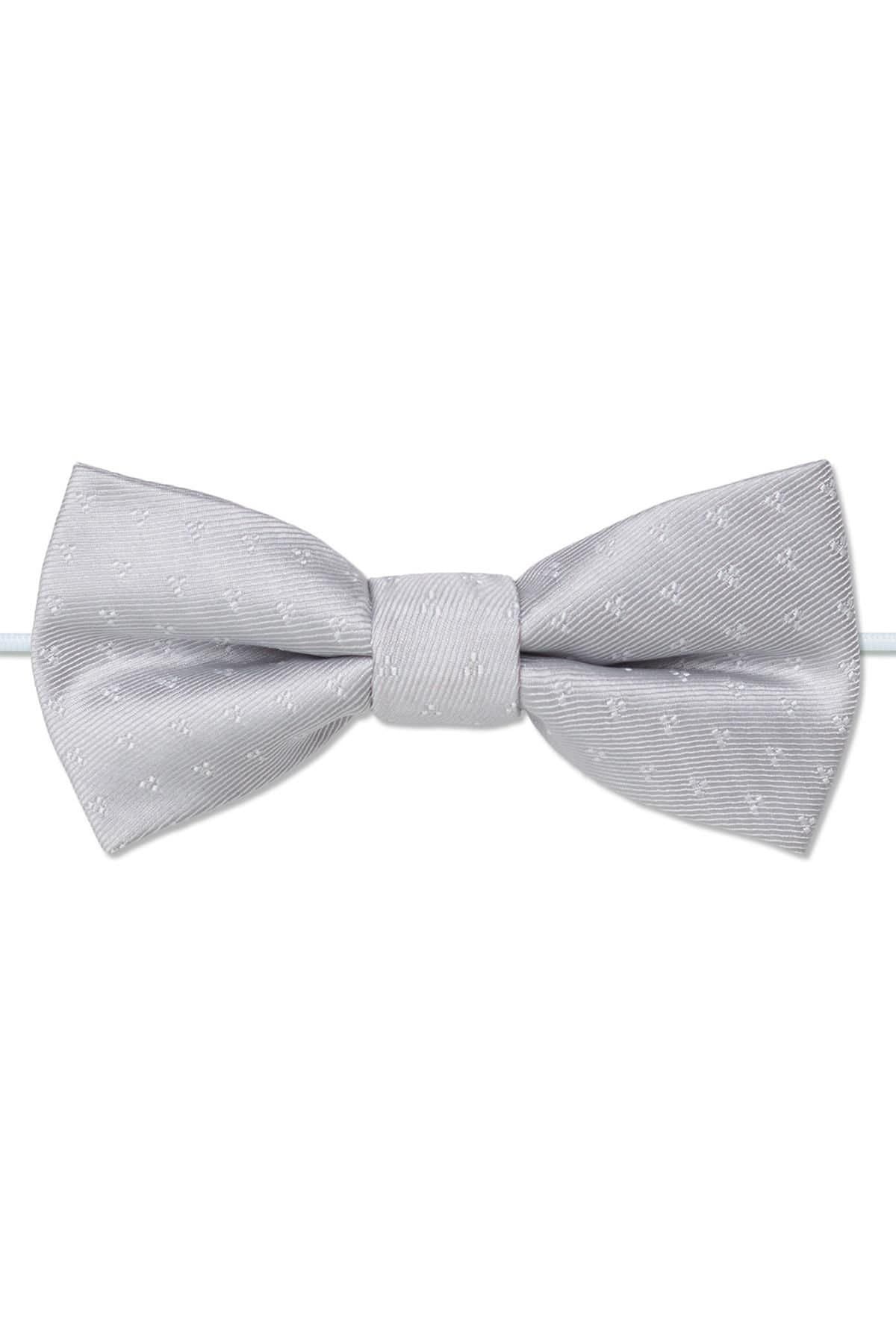 Paisley of London Paisley of London Men's Childrens Elasticated Bow Tie - Silver Trio Dot
