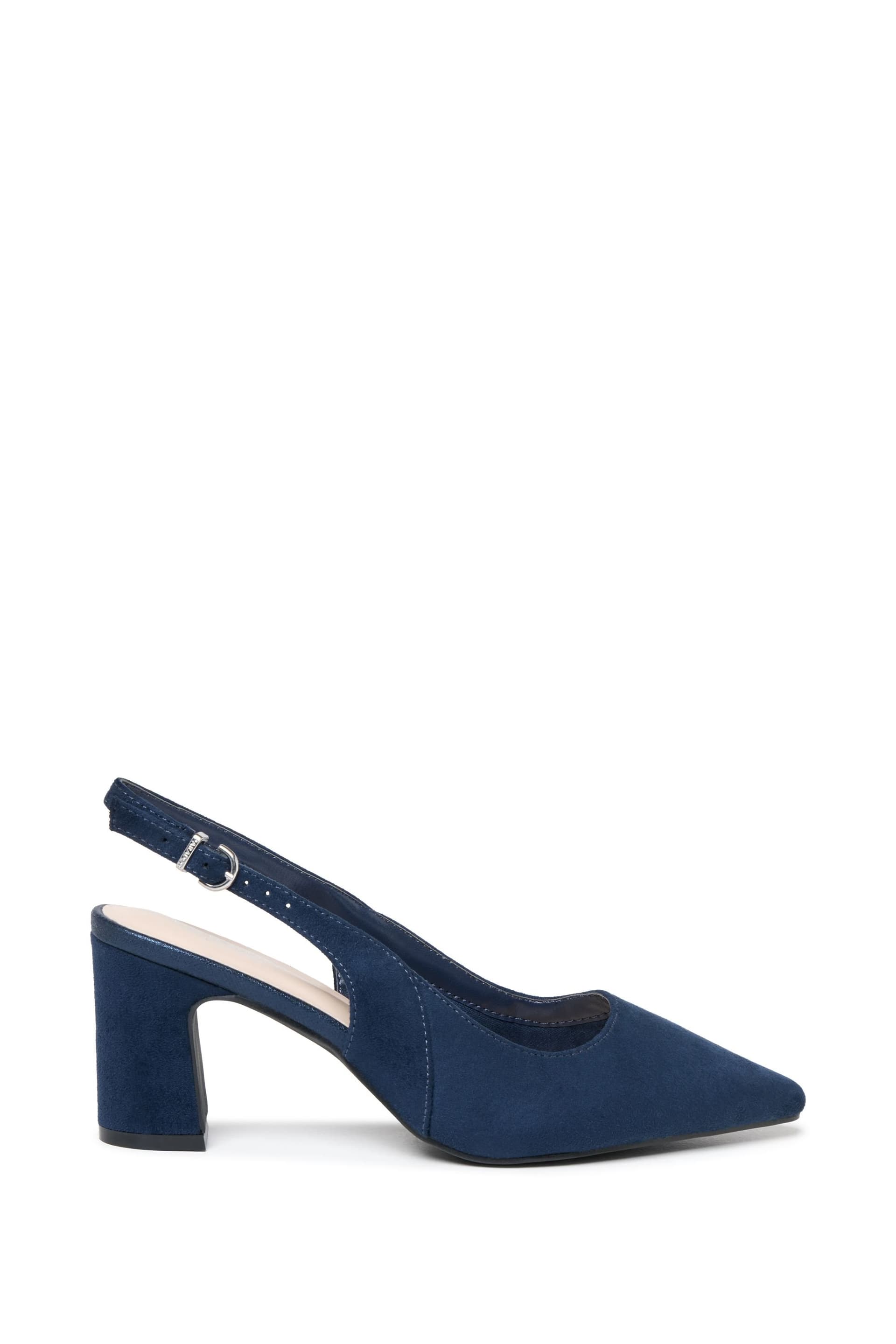 Paradox London Paradox London Women's Giana' Wide Fit Block Heel Slingback Shoes in Navy