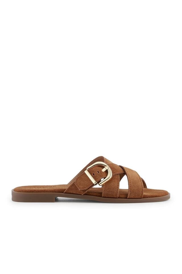 Jones Bootmaker Jones Bootmaker Women's Hylda Smart Suede Leather Mules in Tan - 2