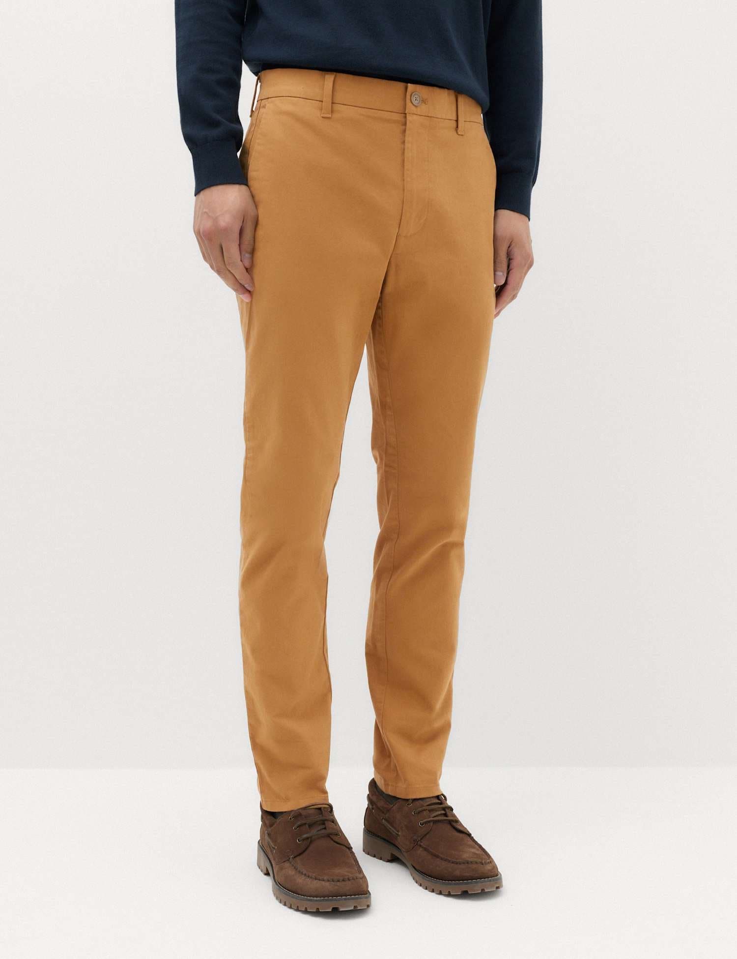 Marks & Spencer M&S Slim Fit Cotton Rich Stretch Chinos Butterscotch