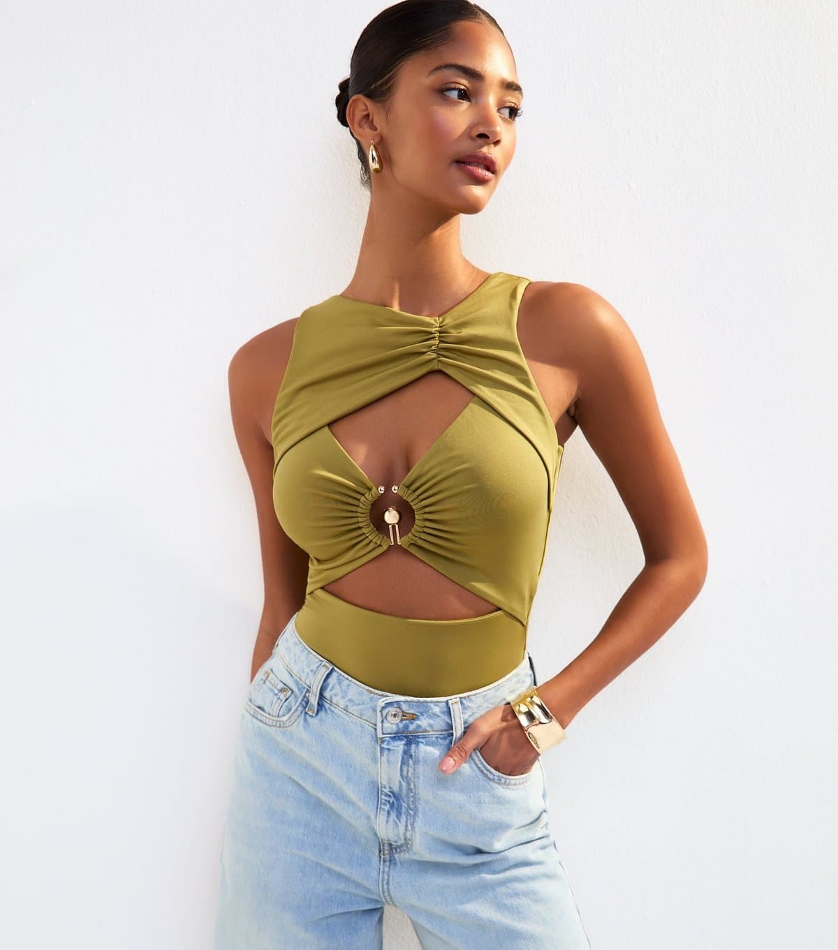 New Look Women's Light Khaki Cut Out O Ring Body New Look