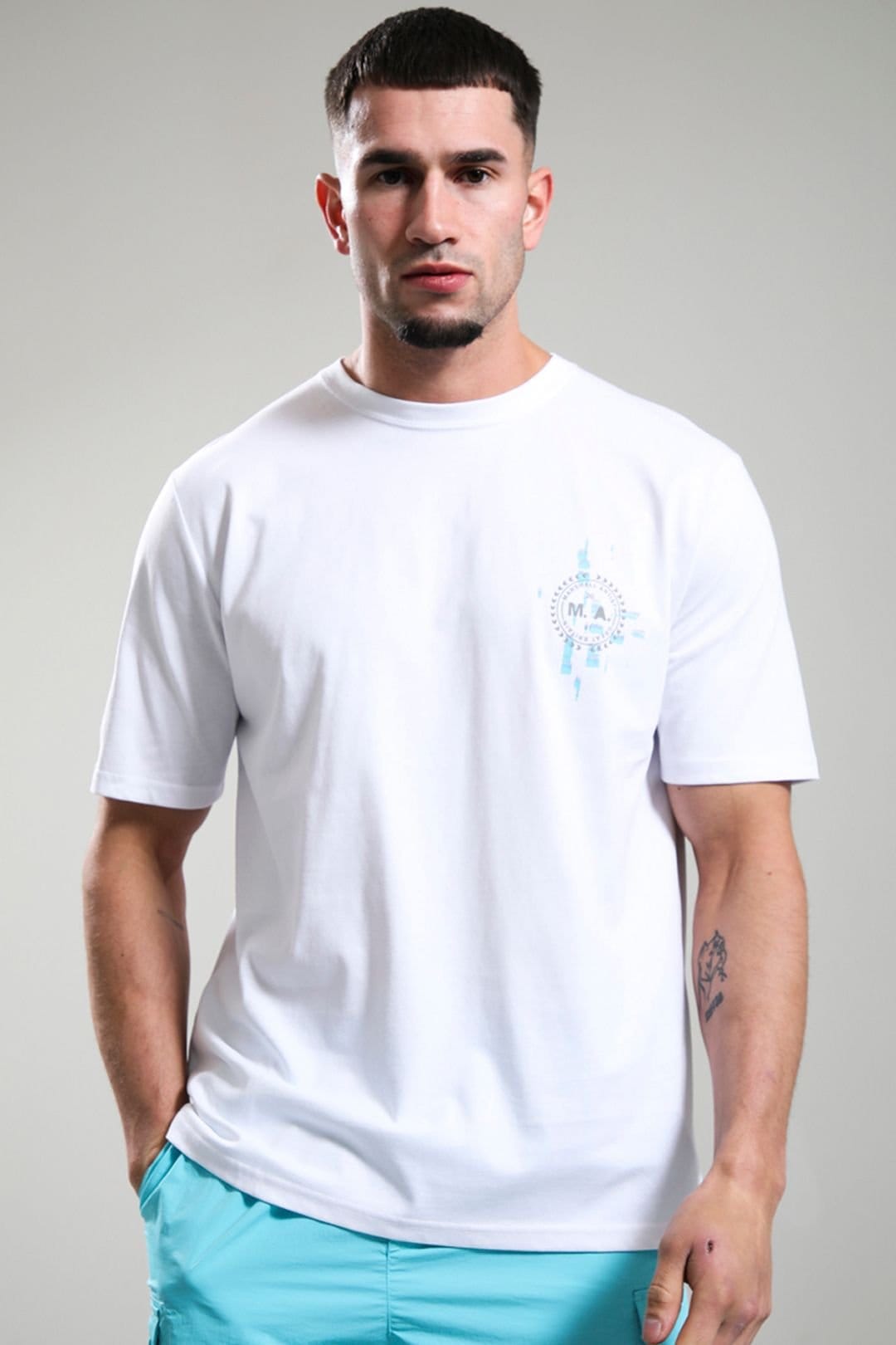 Marshall Artist White Glitch Theory Oversized T-Shirt