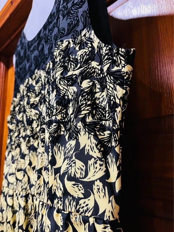 Red Valentino Red Valentino Black and Lemon Sleeveless Dress - UK10/42 New with Tags