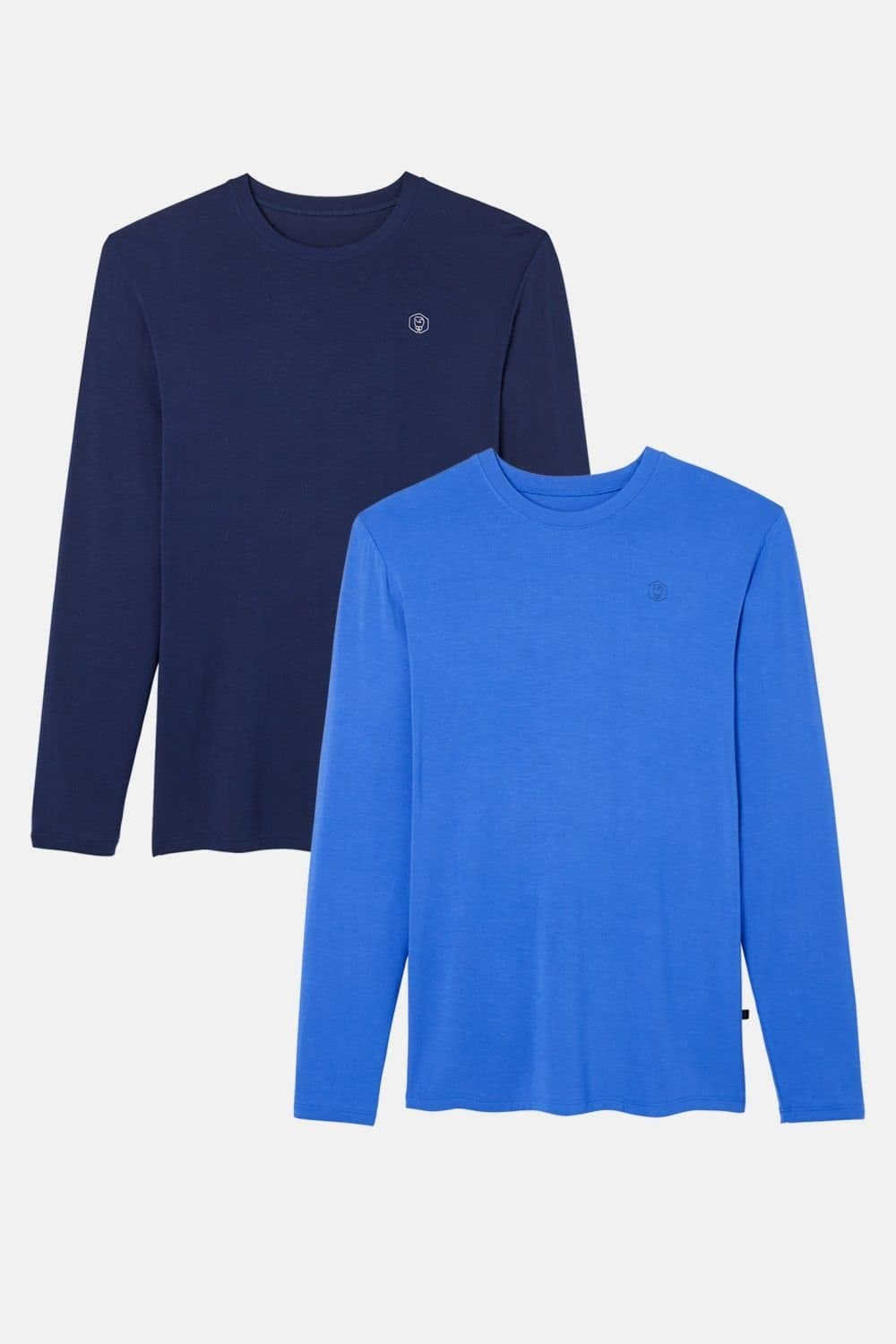 British Boxers British Boxers Men's Two-Pack "The Blues" Bamboo Long Sleeve T-Shirts in Blue
