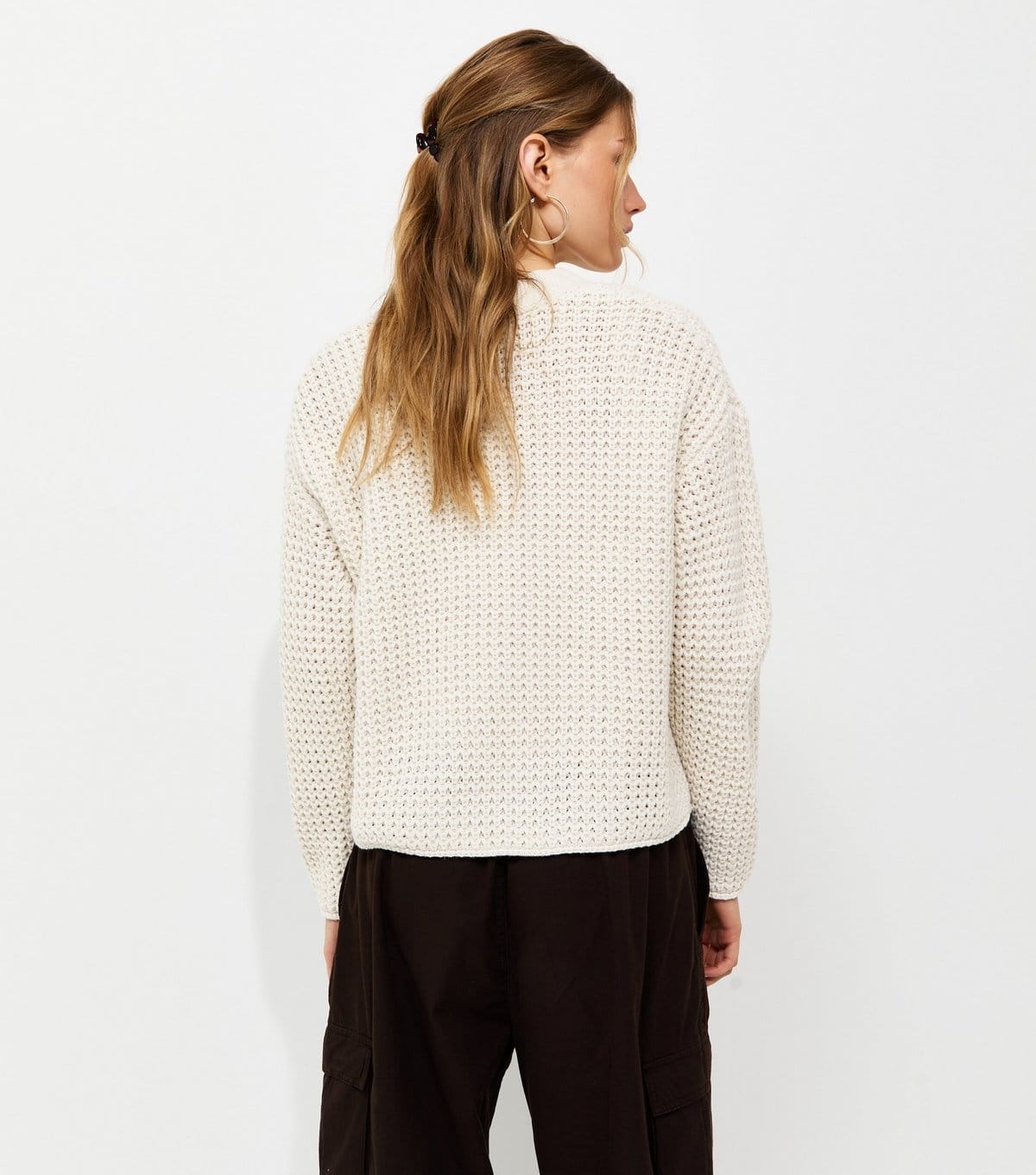 New Look Women's Off White Moss Stitch Open Front Cardigan New Look - 4