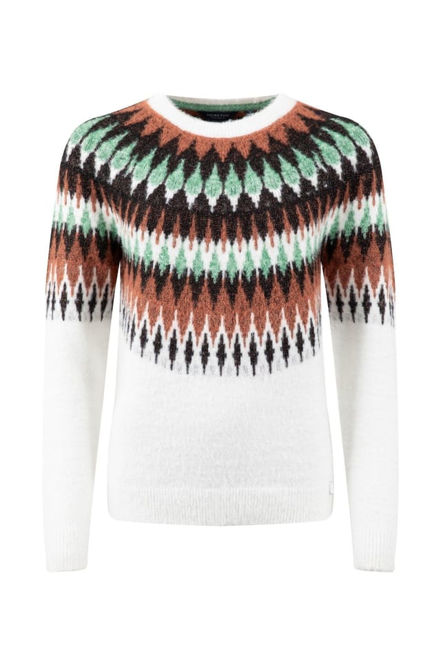 Weird Fish Weird Fish Women's Cedar Metallic Fair Isle Jumper in Off-White - 2