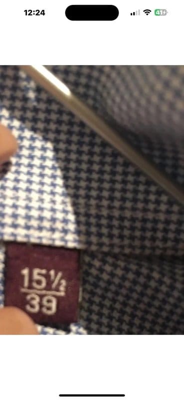 Savoy Taylors Guild Blue Check Shirt 15.5 Savoy Taylors Guild - 1