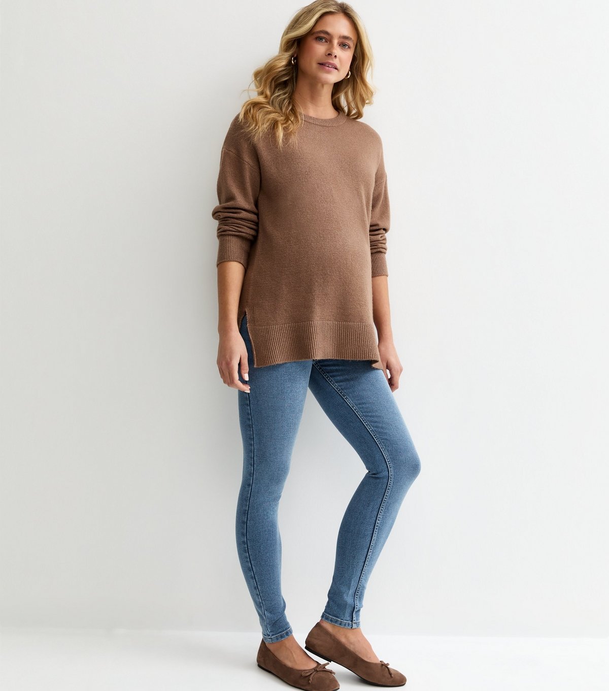 New Look Women's Maternity Blue Wash Over Bump Lift & Shape Jeggings New Look - 1