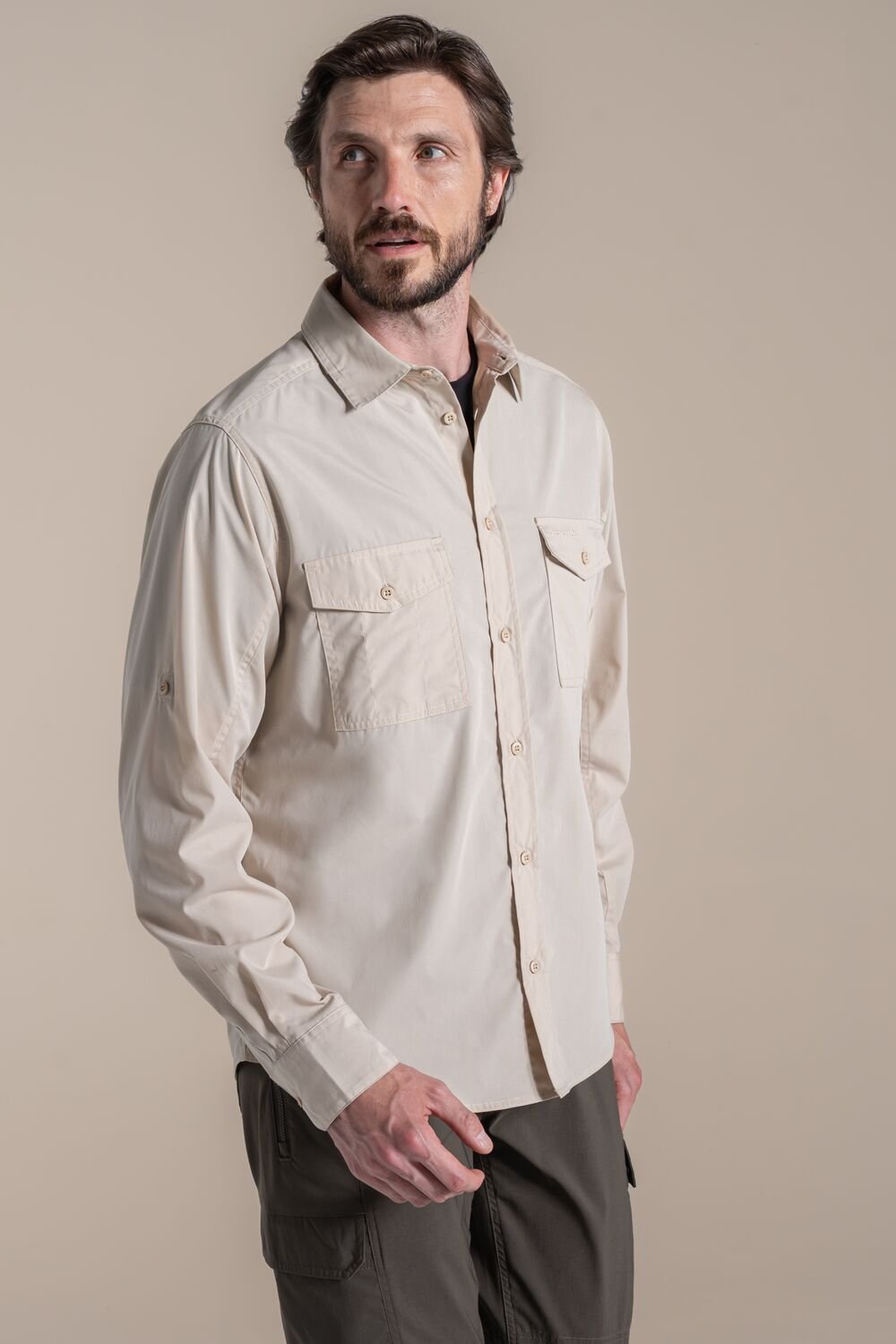 Craghoppers Craghoppers Men's Kiwi II Long Sleeved Anti-Insect Shirt in Beige - 2