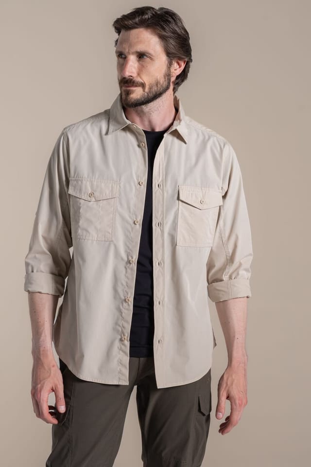 Craghoppers Craghoppers Men's Kiwi II Long Sleeved Anti-Insect Shirt in Beige - 2