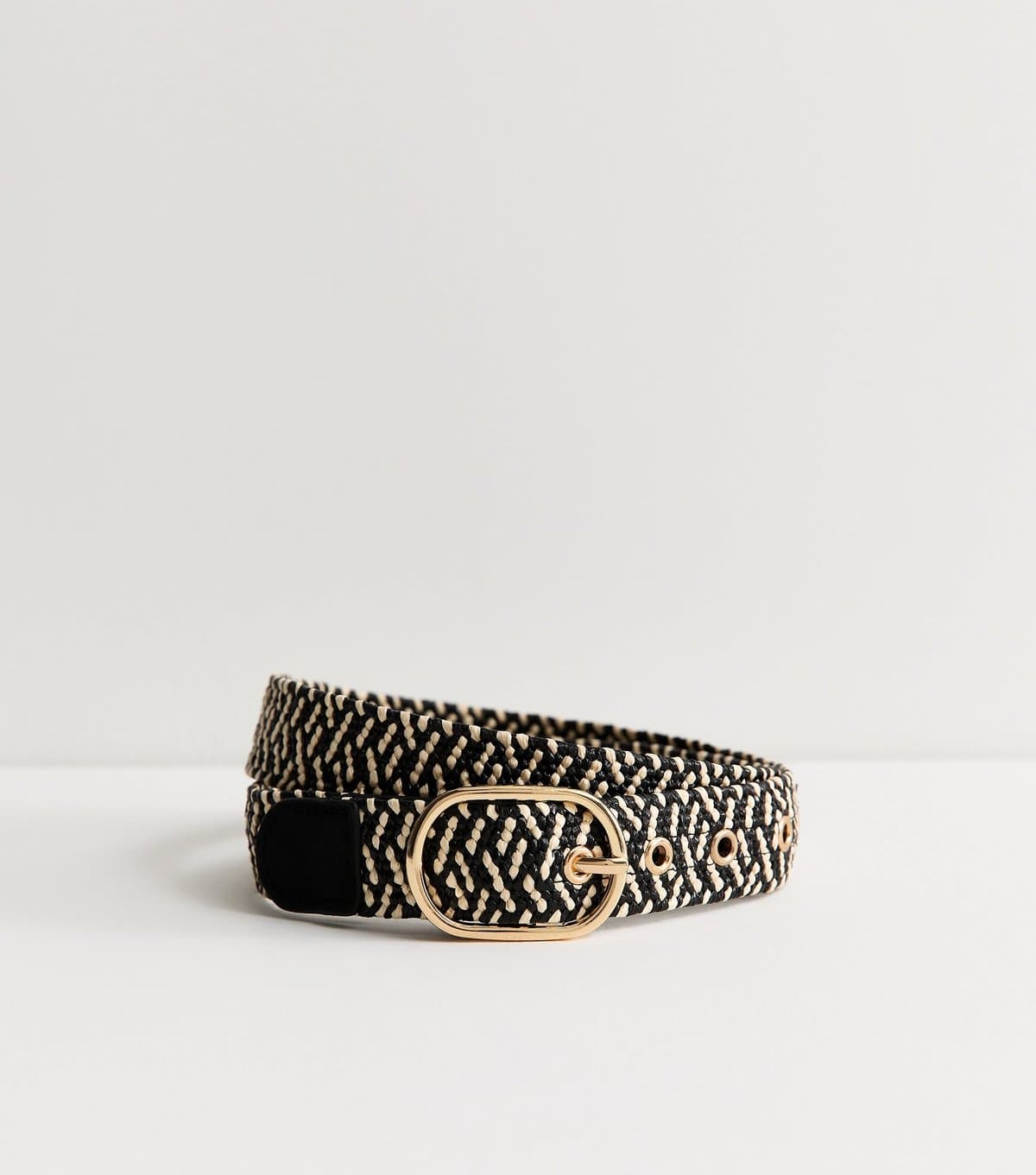 New Look New Look Black Raffia Woven Belt