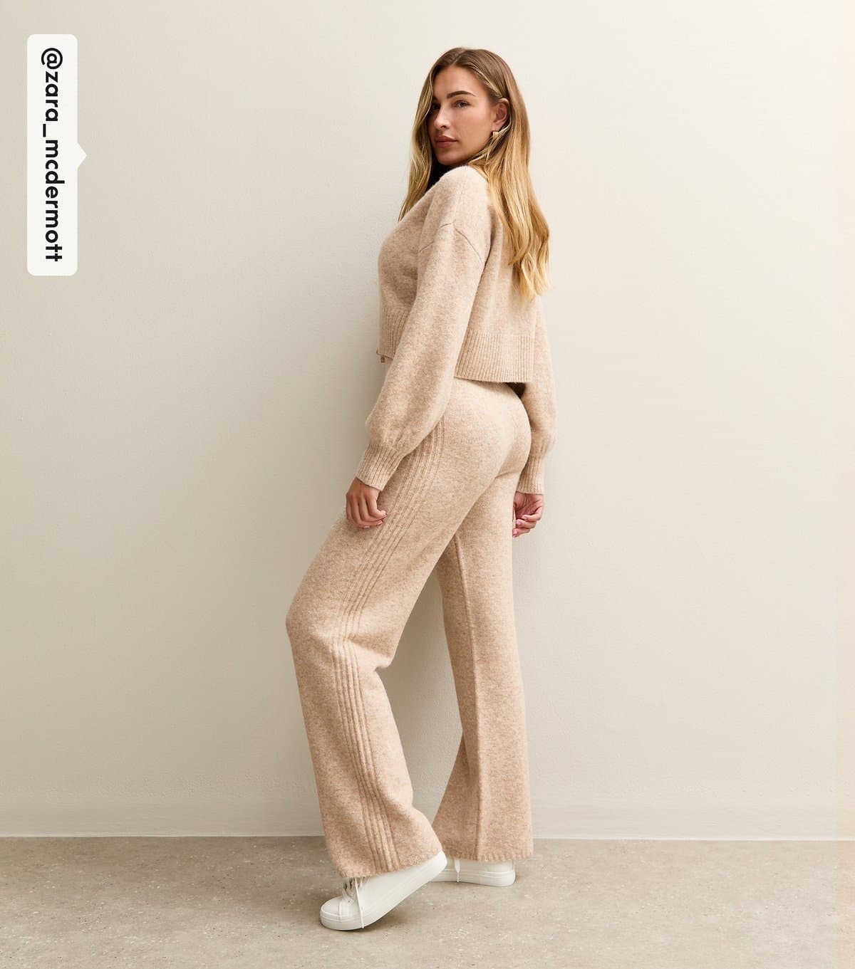 Rise Rise Brown Knitted Wide Leg Joggers by Zara McDermott