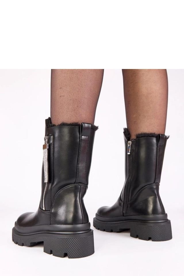 Love Lace Love Lace Women's Stylish Ankle Boots with Drative Zipper & Warm Lining in Black - 3