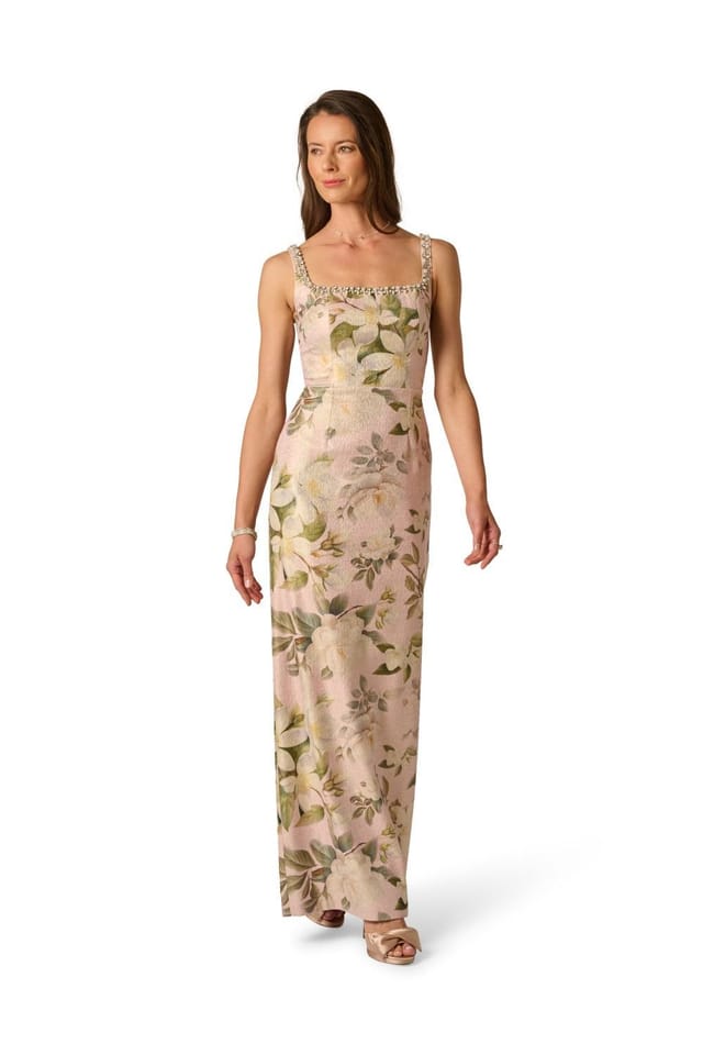 Adrianna Papell Adrianna Papell Women's Stretch Jacquard Column Dress - 2