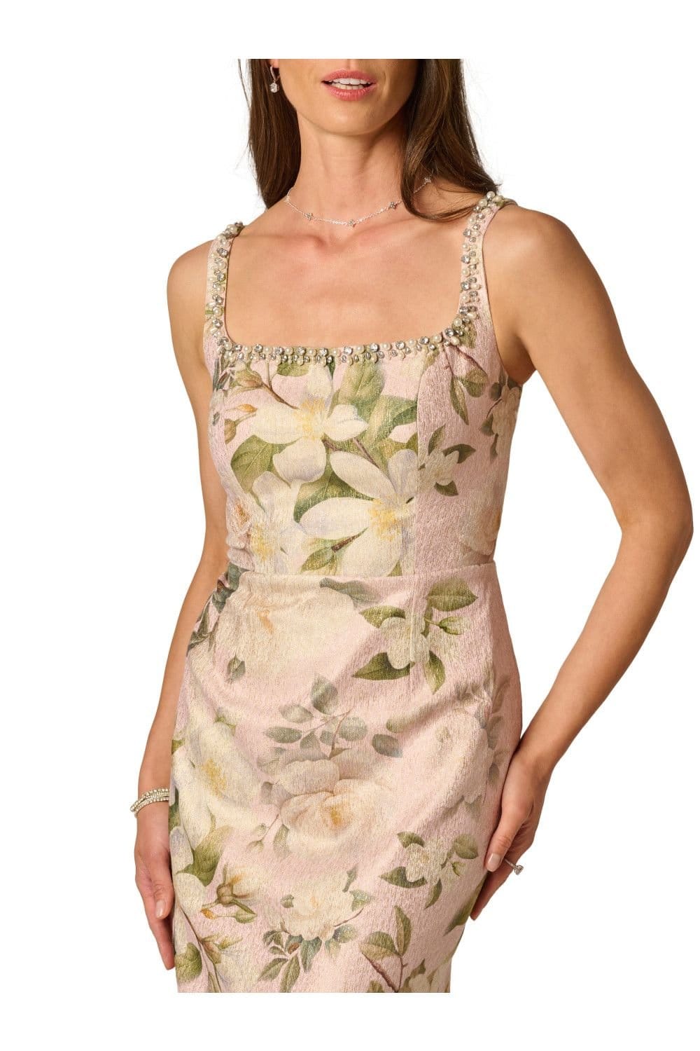 Adrianna Papell Adrianna Papell Women's Stretch Jacquard Column Dress - 4