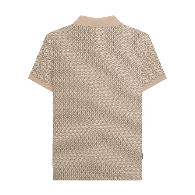 Lambretta Lambretta Men's Geometric Circle Big & Tall Polo Shirt in Stone - 2