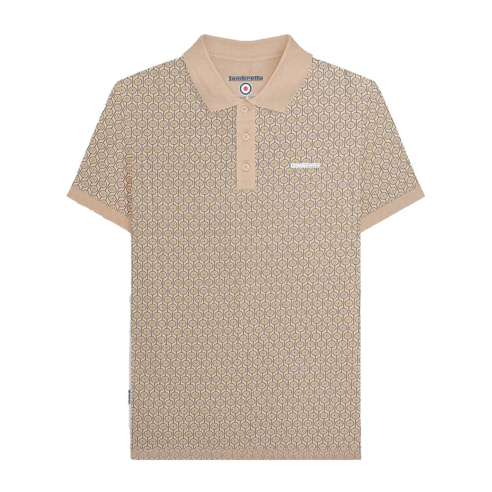 Lambretta Lambretta Men's Geometric Circle Big & Tall Polo Shirt in Stone - 4