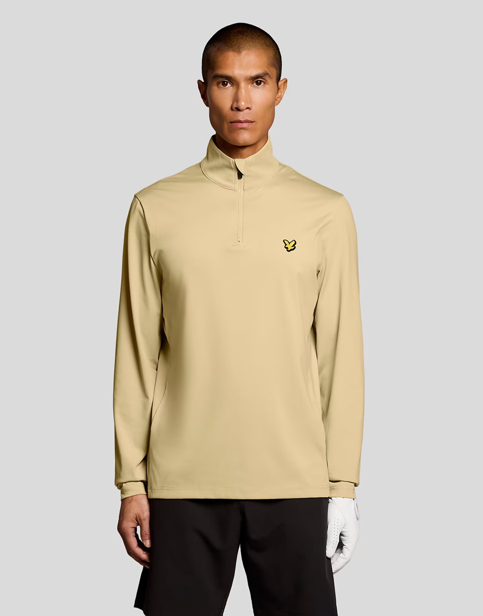 ASOS Lyle & Scott Mid layers golf core quarter zip midlayer in x836 mojave