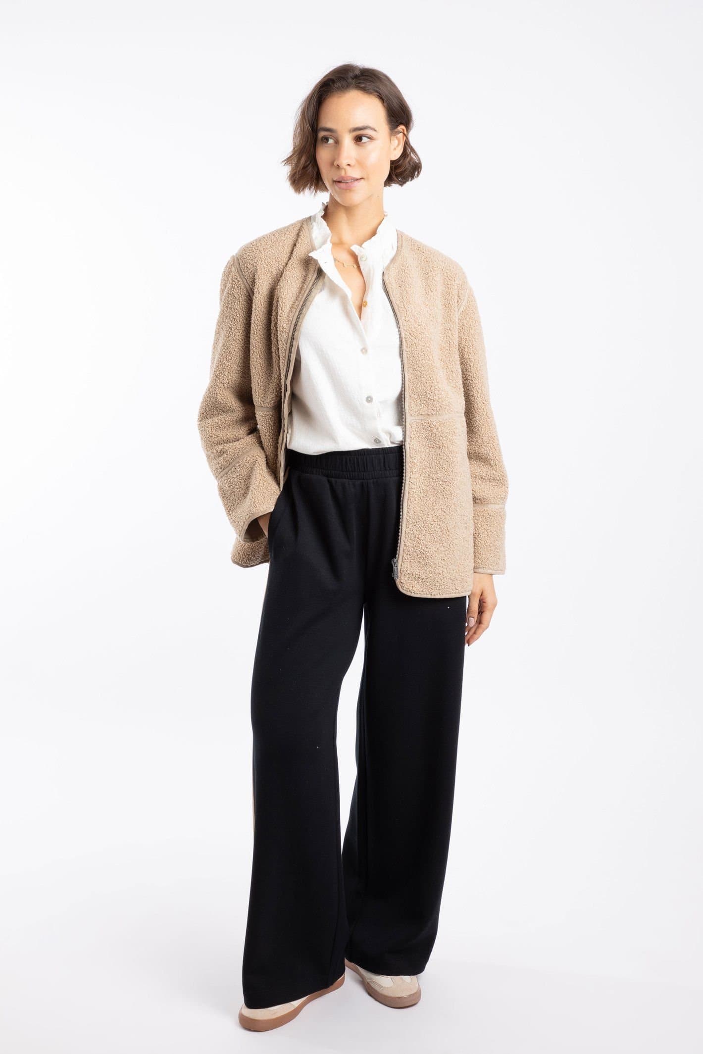 Weird Fish Weird Fish Women's Gleason Faux Shearling Jacket in Light Brown