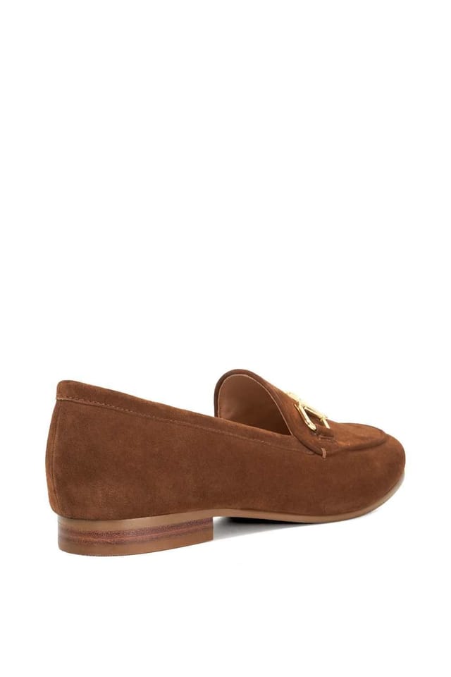 Dune London Dune London Women's Wide Fit 'Glair' Leather Loafers in Brown - 3