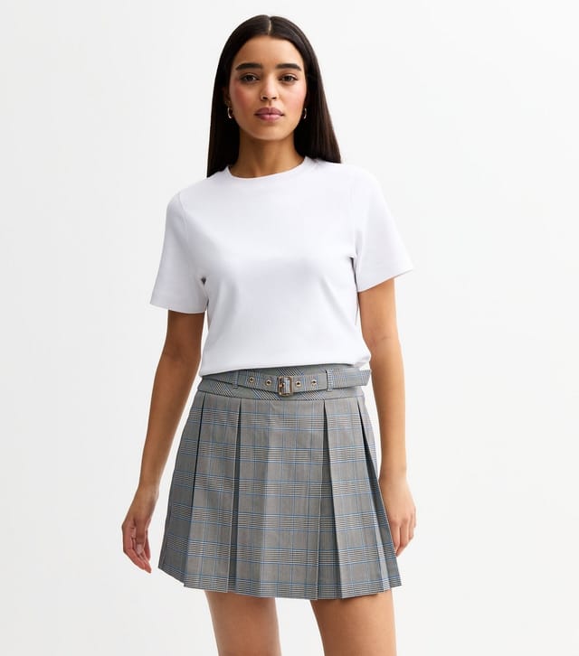 New Look Women's Black Checked Plated Mini Skirt New Look - 2