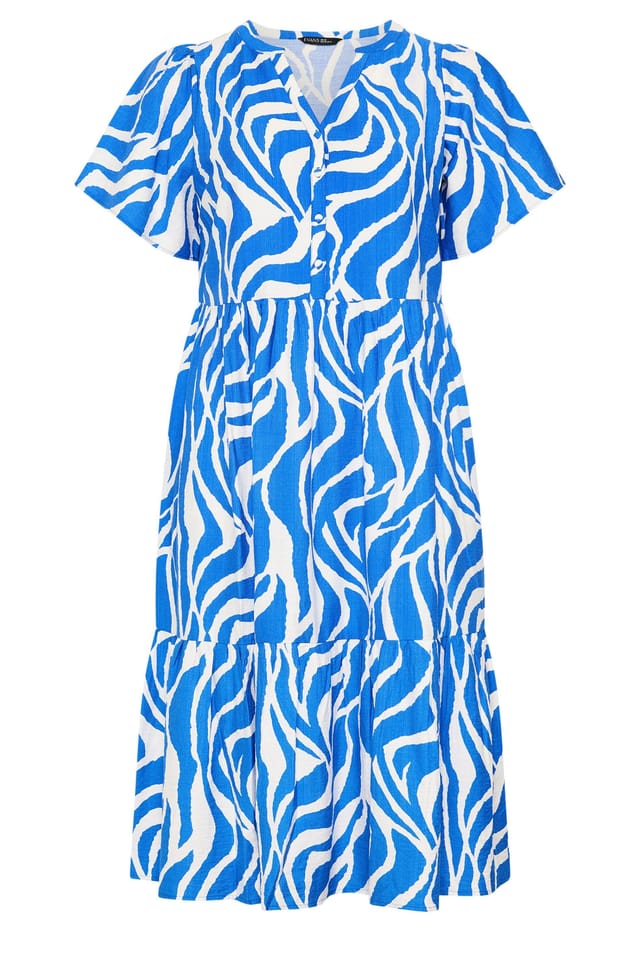 Evans Evans Women's Abstract Print Dress in Cobalt - 2