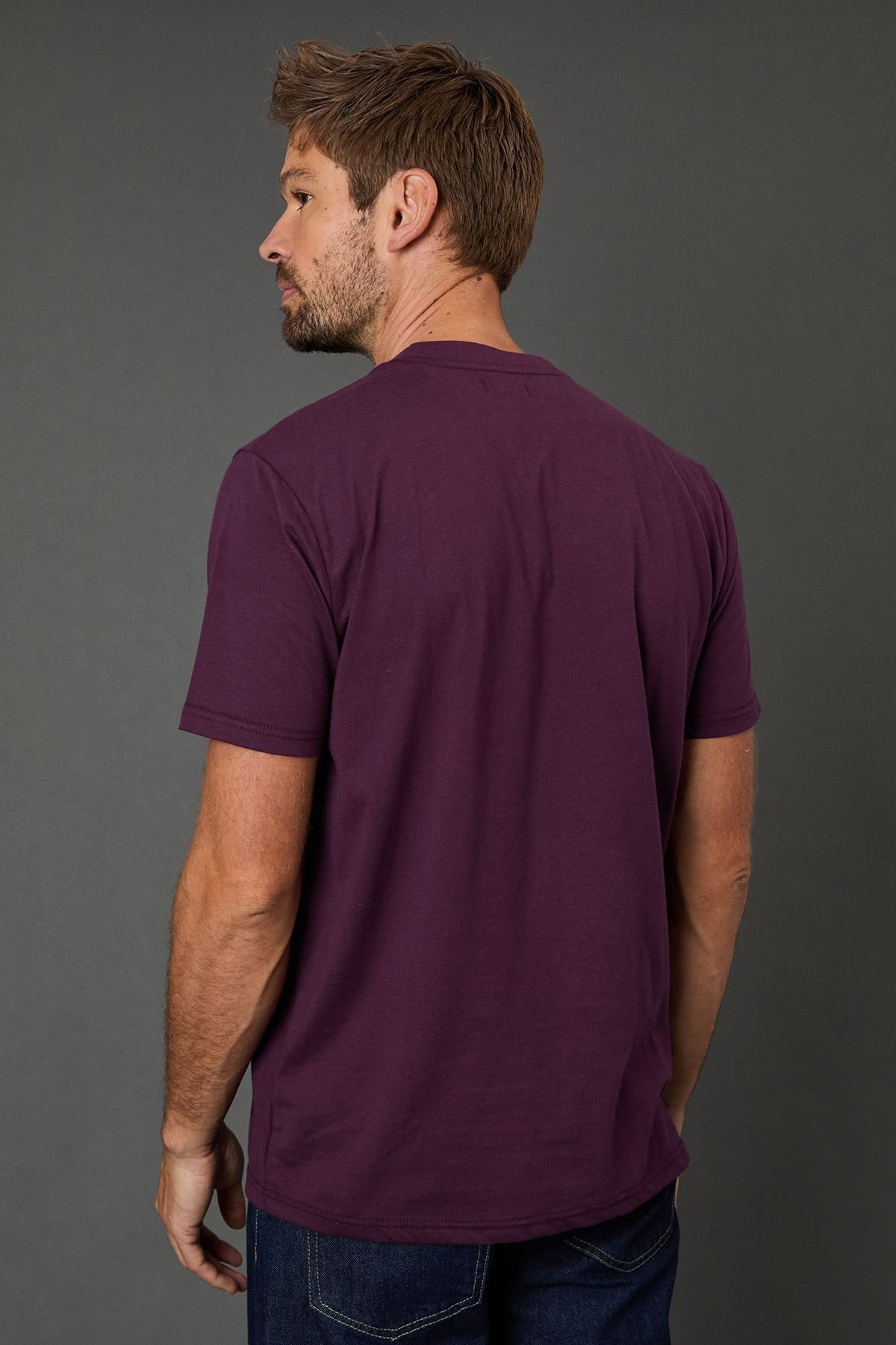 Maine Maine Men's Plum Short Sleeve T-Shirt With Pocket - 3