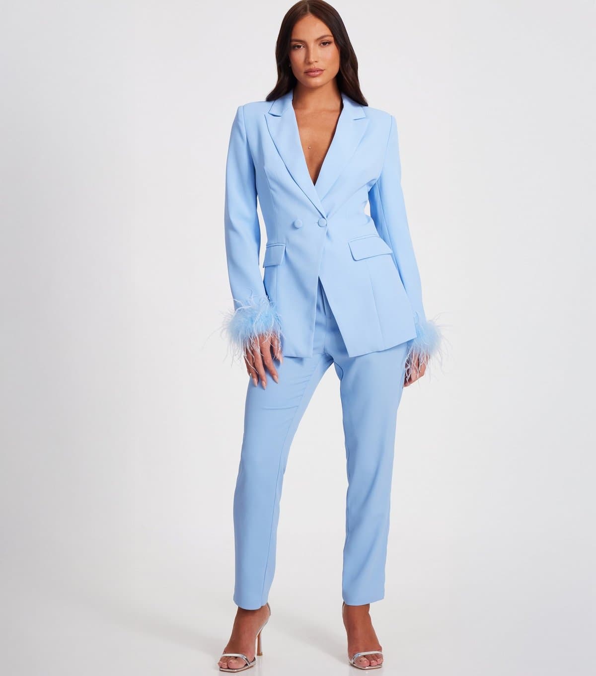 Quiz Women's Blue Tailored Trousers Quiz New Look