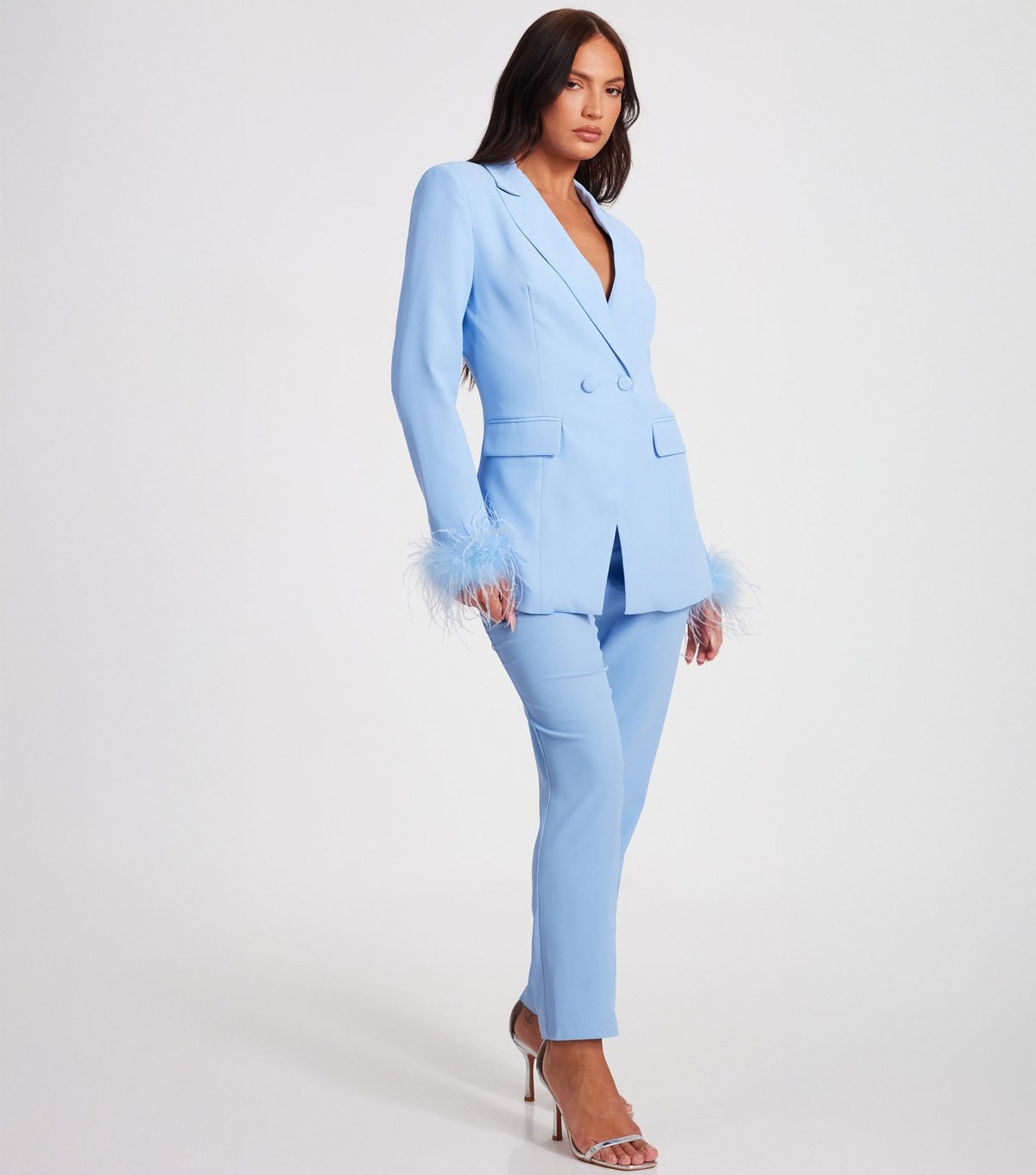 Quiz Women's Blue Tailored Trousers Quiz New Look - 2