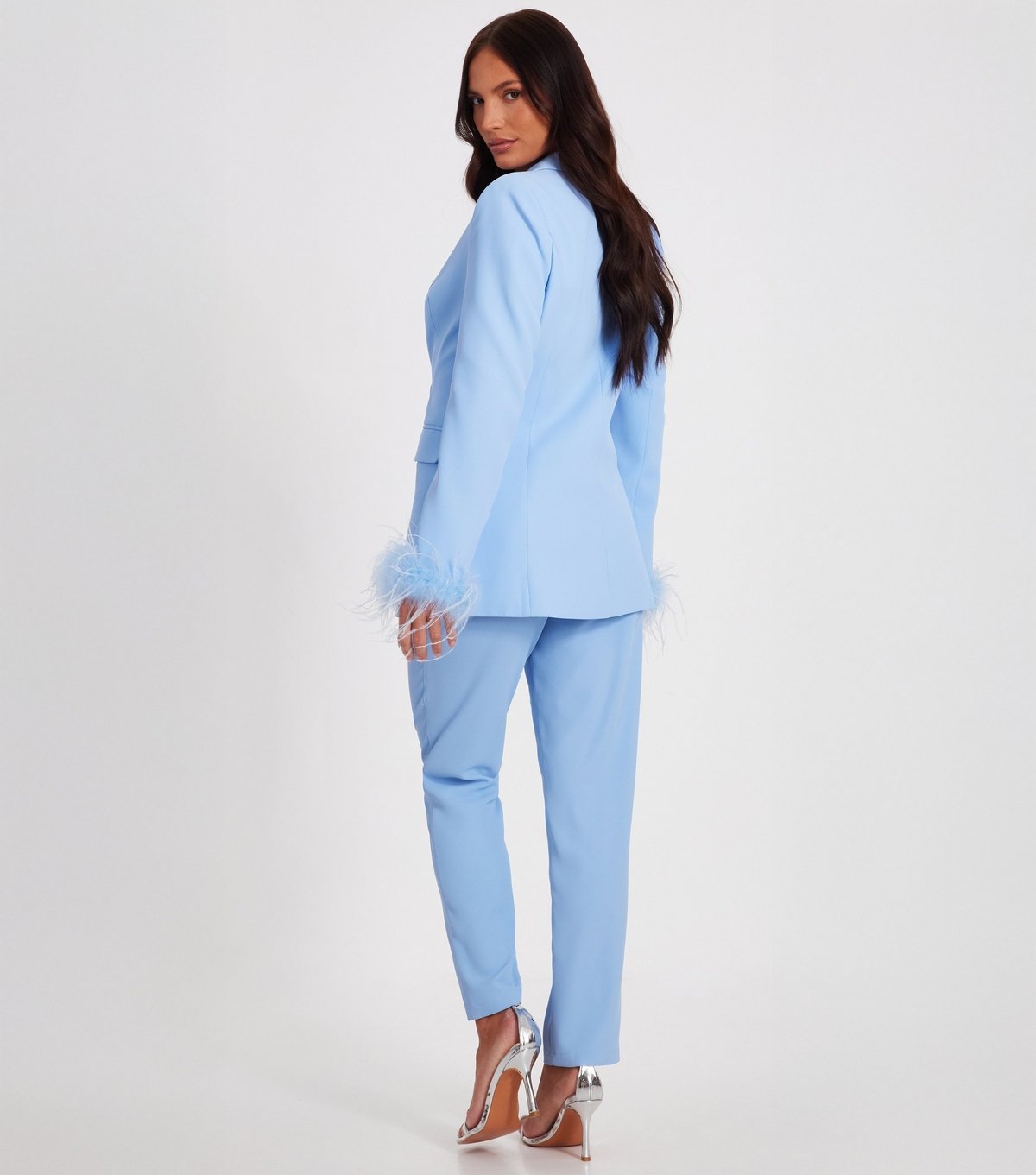 Quiz Women's Blue Tailored Trousers Quiz New Look - 3