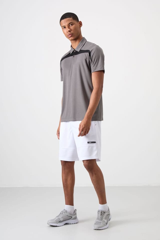 Tommy Life Tommy Life Men's Colour-Blocked Polo T-Shirt in Grey - 2