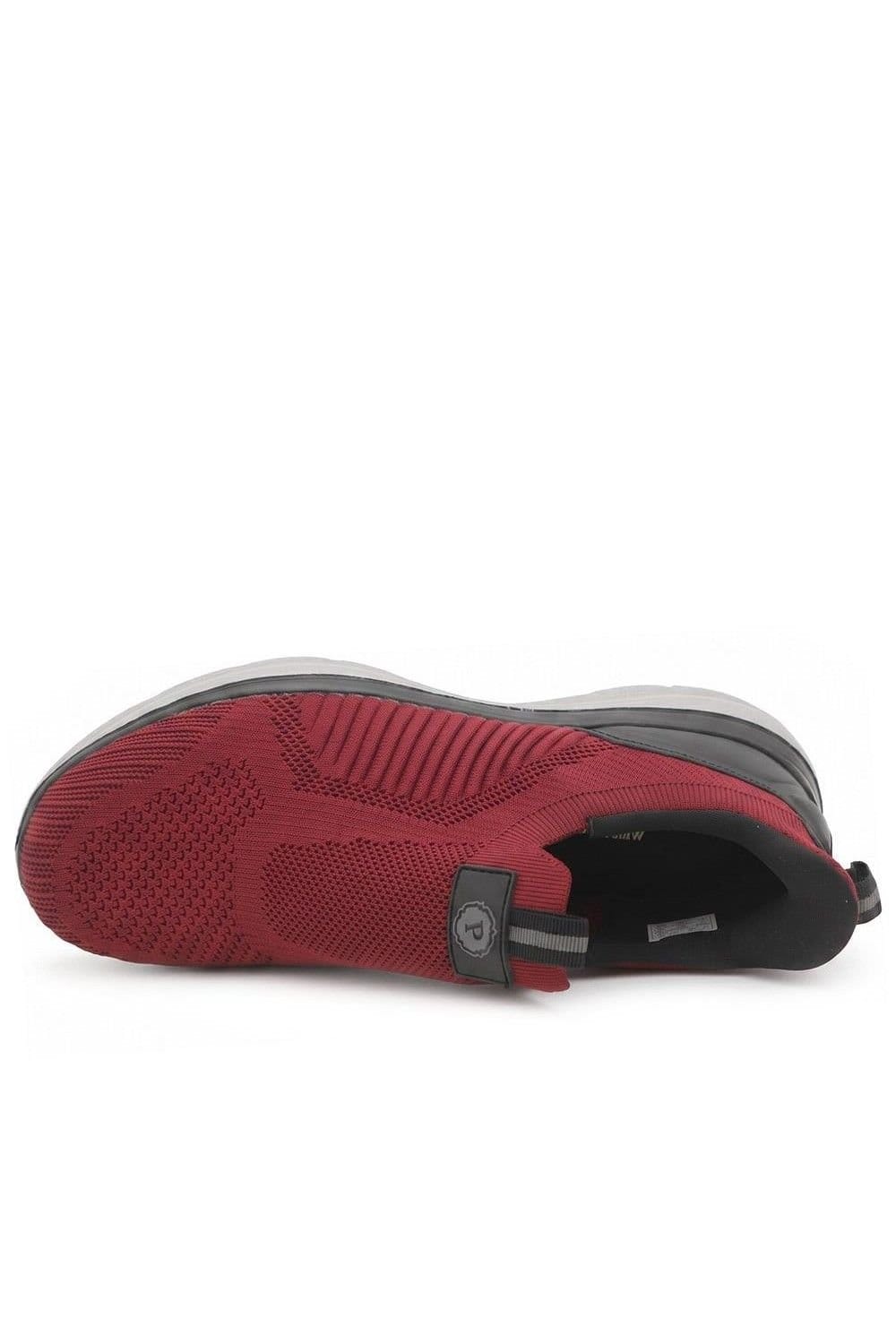 Pavers Pavers Men's Extra Wide Easy Step In Trainers in Red - 4