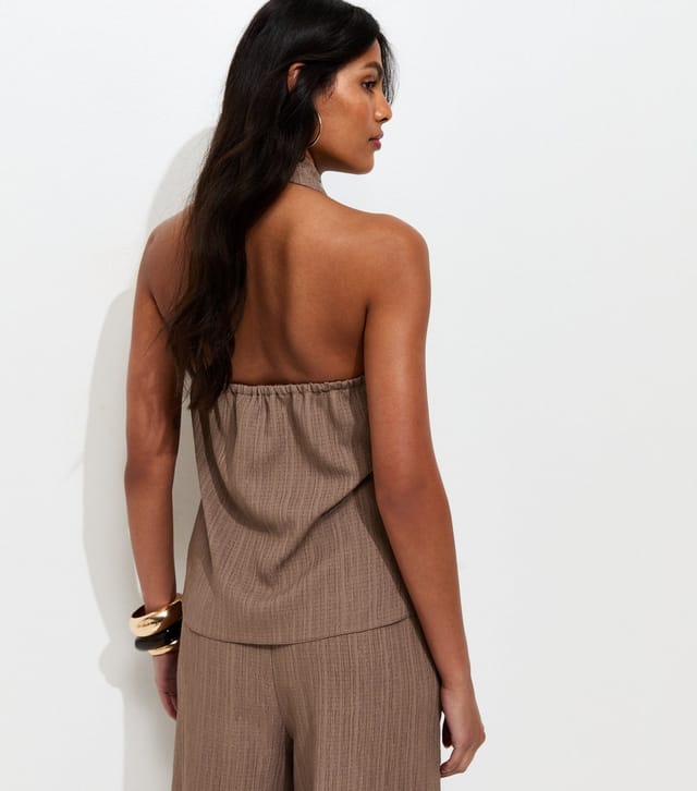 New Look Women's Mink Button Detail Halter Neck Waistcoat Top New Look - 3