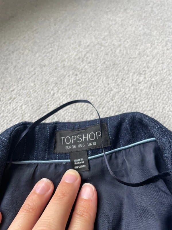 Topshop Pin stripe navy blazer
