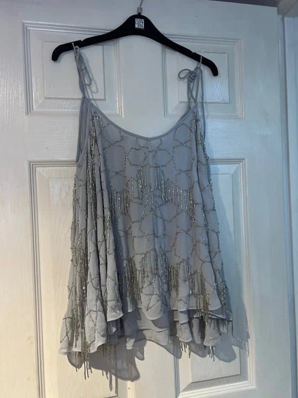 ASOS Grey camo top embellished with sequins