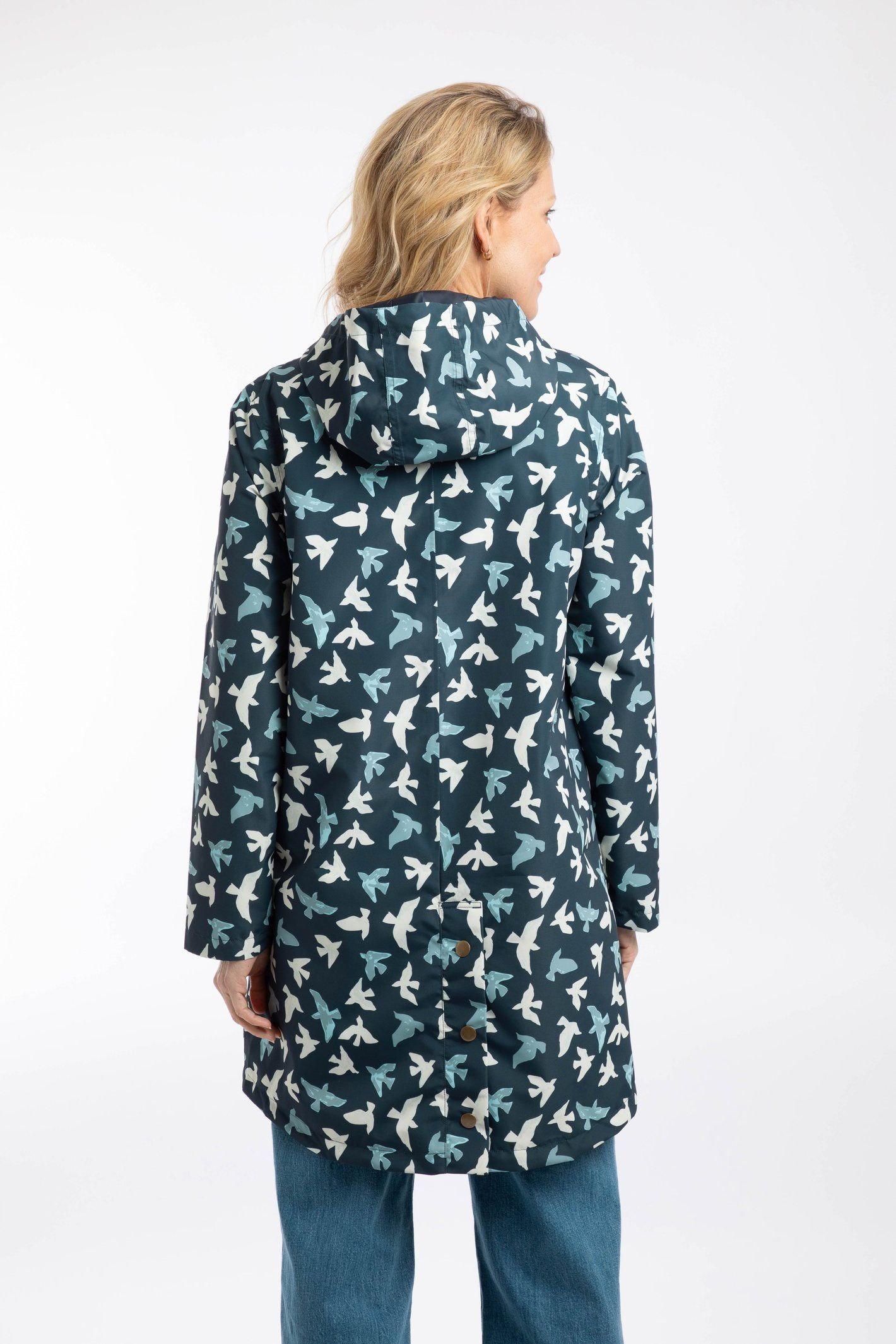 Weird Fish Weird Fish Women's Alinda Printed Waterproof Jacket in Midnight - 3