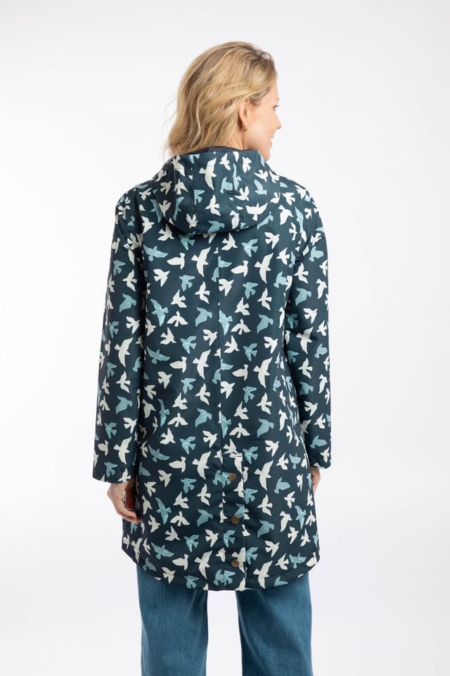 Weird Fish Weird Fish Women's Alinda Printed Waterproof Jacket in Midnight - 3