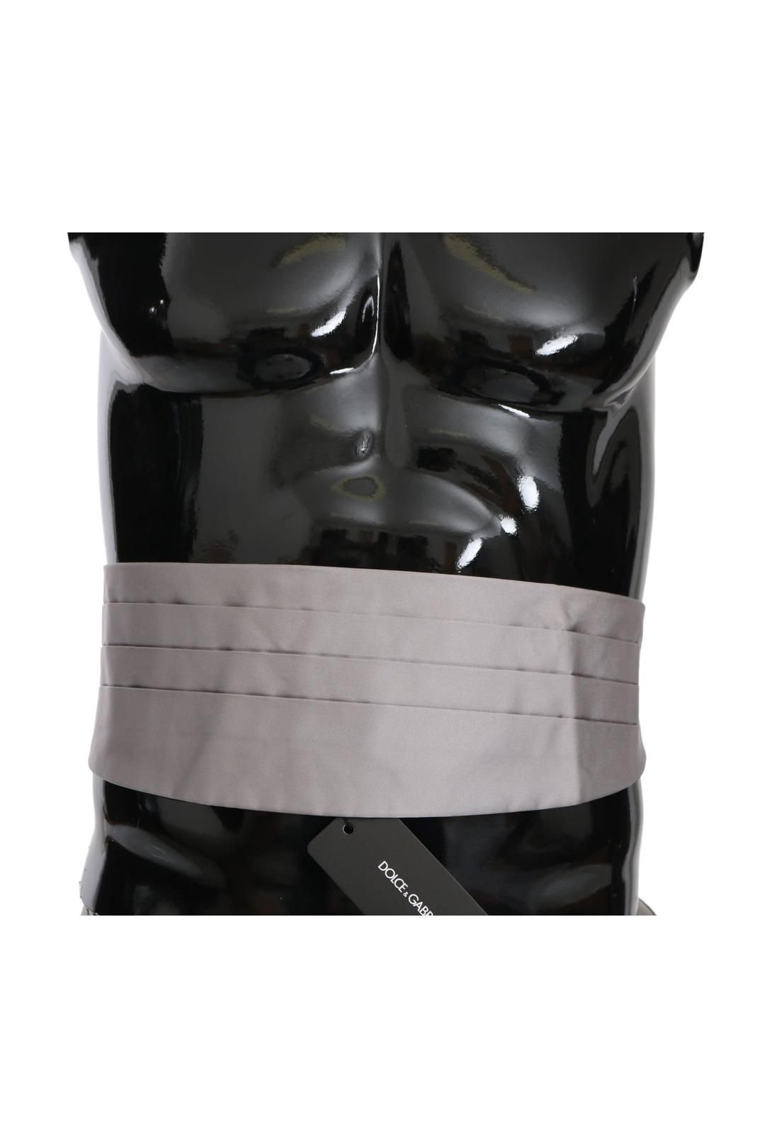 Dolce & Gabbana Dolce & Gabbana Men's Gray Waist Belt 100% Silk Cummerbund in Grey - 2