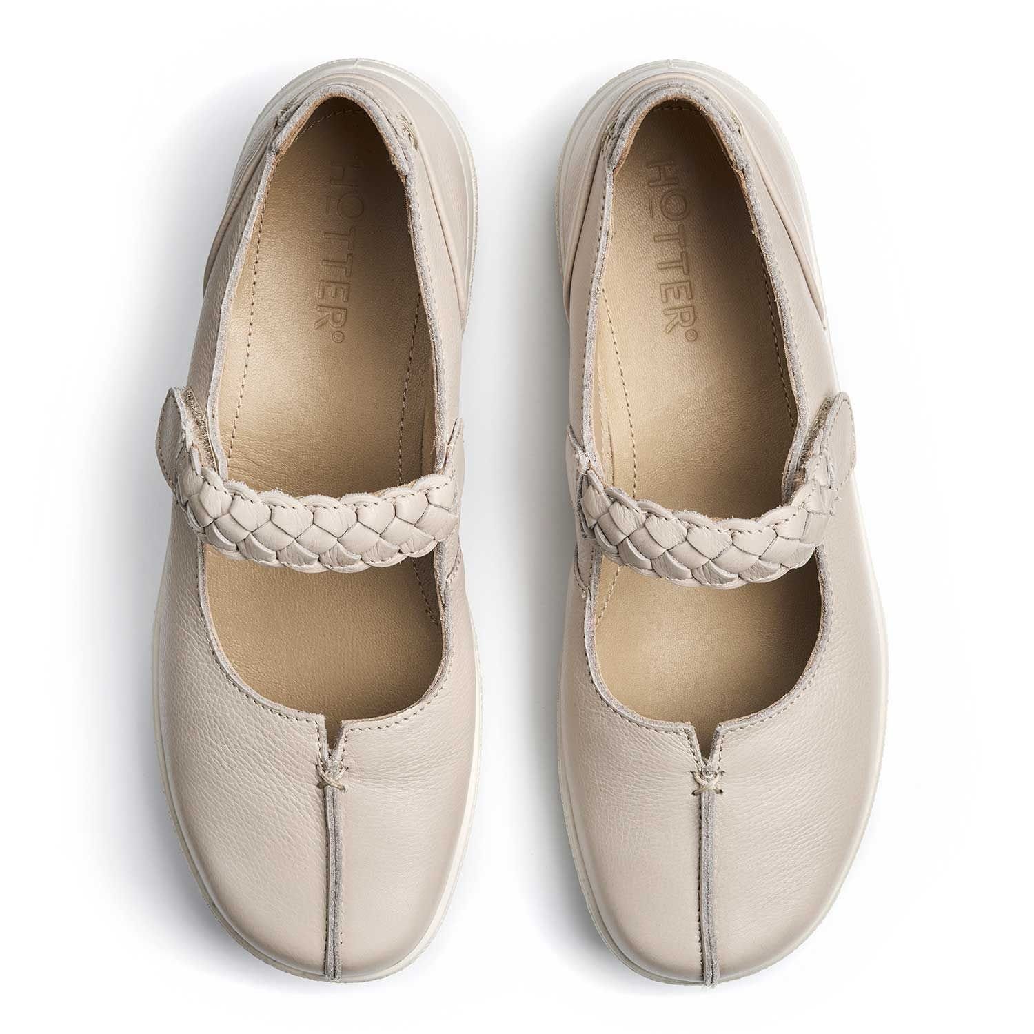 Hotter Hotter Women's Wide Fit 'Shake II' Mary Janes in Cream - 4