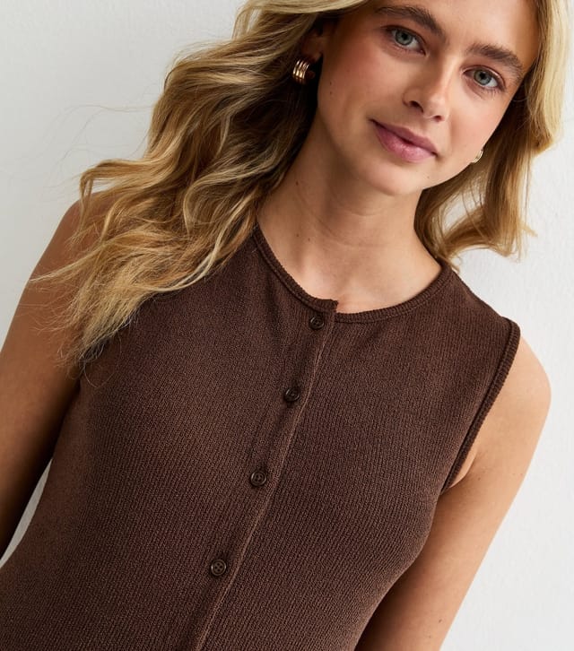 New Look Women's Maternity Brown Textured Button Waistcoat New Look - 2