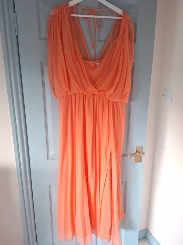 ASOS Design Orange/ apricot chiffon dress