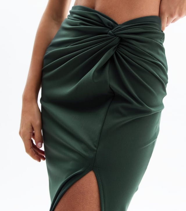 New Look Women's Khaki Knot Side Midi Skirt New Look - 3