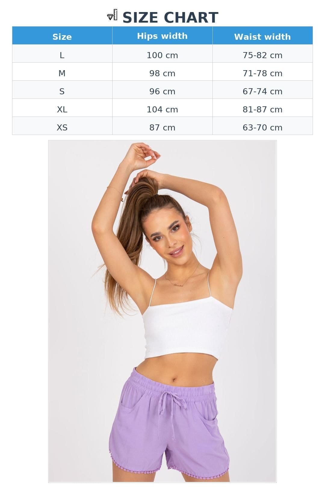 Love Lace Love Lace Women's Elastic Waist Tie Slip Pocket Shorts Style 168016 in Violet - 4